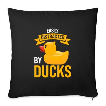 Duck Duck Farm Gift - Sofa pillowcase 17,3'' x 17,3'' (45 x 45 cm) - black - Front