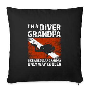 Diver Grandpa Diving Gift - Sofa pillowcase 17,3'' x 17,3'' (45 x 45 cm) - black - Front
