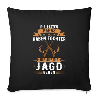 Hunting Father Daughter Hunting Hunting Gift - Sofa pillowcase 17,3'' x 17,3'' (45 x 45 cm) - black - Front