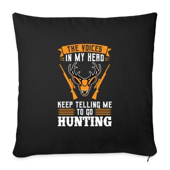 Hunting Hunter Hunting Gift - Sofa pillowcase 17,3'' x 17,3'' (45 x 45 cm) - black - Front