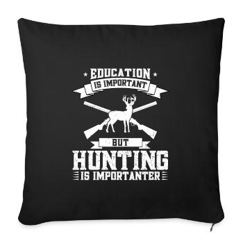 Jagdausbildung Hunter Hunting Geschenk - Sofakissenbezug 45 x 45 cm - Schwarz - Vorne
