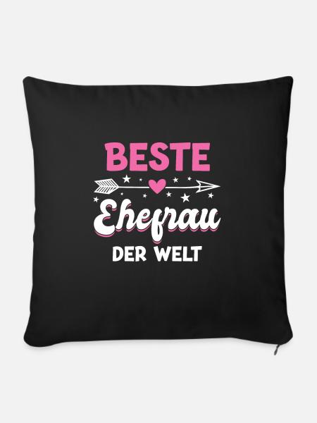 Beste Ehefrau Ehemann Ehefrau Geschenk - Sofakissenbezug 45 x 45 cm - Schwarz