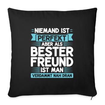 Bester Freund Freunde Geschenk - Sofakissenbezug 45 x 45 cm - Schwarz - Vorne