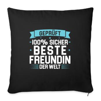 Bester Freund Freundschaft Freunde Geschenk - Sofakissenbezug 45 x 45 cm - Schwarz - Vorne