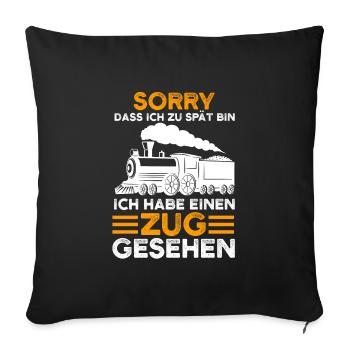 Modelleisenbahn Lokomotive Lokomotive Geschenk - Sofakissenbezug 45 x 45 cm - Schwarz - Vorne