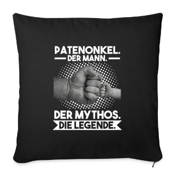 Patenonkel Taufpate Taufkind Geschenk - Sofakissenbezug 45 x 45 cm - Schwarz - Vorne