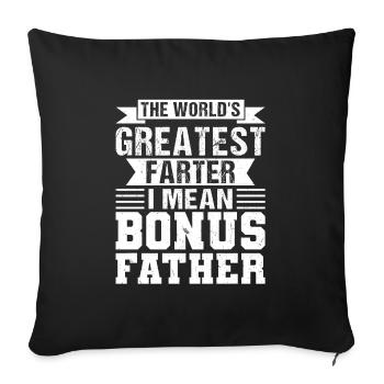 Stepfather Bonus Papa Bonus Father Gift - Sofa pillowcase 17,3'' x 17,3'' (45 x 45 cm) - black - Front