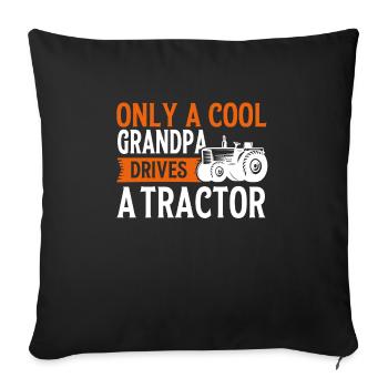 Traktor Opa Traktoren Geschenk - Sofakissenbezug 45 x 45 cm - Schwarz - Vorne