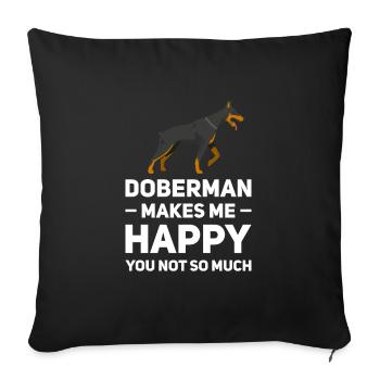 Dobermann Dobermann Geschenk - Sofakissenbezug 45 x 45 cm - Schwarz - Vorne