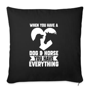 Hund & Pferd Hund & Pferd Geschenk - Sofakissenbezug 45 x 45 cm - Schwarz - Vorne