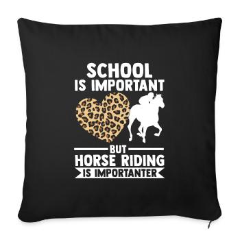 Riding Horses Gift - Sofa pillowcase 17,3'' x 17,3'' (45 x 45 cm) - black - Front