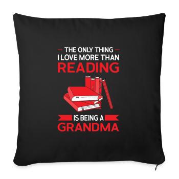 lecture Grand-mère Livres Lire Cadeau - Housse de coussin décorative 45 x 45 cm - noir - Devant