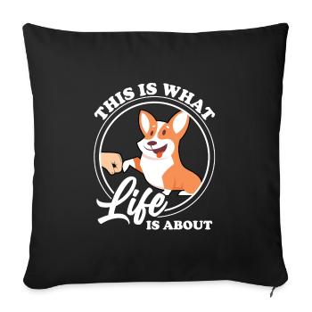 Corgi Corgi Papa Dog Gift - Sofa pillowcase 17,3'' x 17,3'' (45 x 45 cm) - black - Front