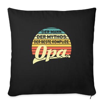 Opa Enkelkinder Großvater Geschenk - Sofakissenbezug 45 x 45 cm - Schwarz - Vorne