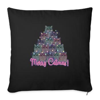 Merry Catmas Christmas Cats - Sofa pillowcase 17,3'' x 17,3'' (45 x 45 cm) - black - Front