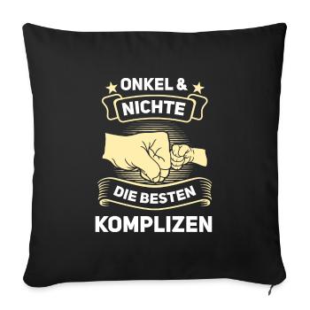 Onkel Nichte Nichten Geschenk - Sofakissenbezug 45 x 45 cm - Schwarz - Vorne