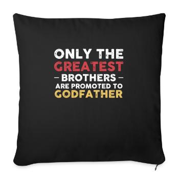 ParrainEr Le Cadeau du Parrain - Housse de coussin décorative 45 x 45 cm - noir - Devant