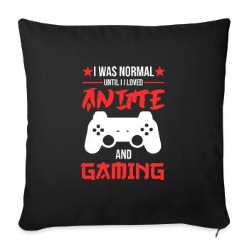 Anime & Gaming Anime Gamer Gift - Sofa pillowcase 17,3'' x 17,3'' (45 x 45 cm) - black - Front