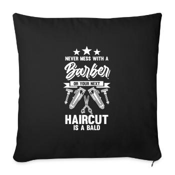 Barber Barber Hair Geschenk - Sofakissenbezug 45 x 45 cm - Schwarz - Vorne