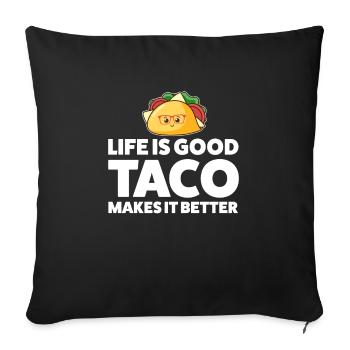 Tacos Taco Gift - Sofa pillowcase 17,3'' x 17,3'' (45 x 45 cm) - black - Front