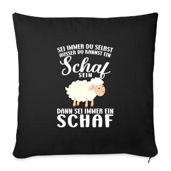 Schaf Schafe Schäfchen Geschenk - Sofakissenbezug 45 x 45 cm - Schwarz - Vorne