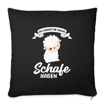 Schafe Tier Schäfer Geschenk - Sofakissenbezug 45 x 45 cm - Schwarz - Vorne