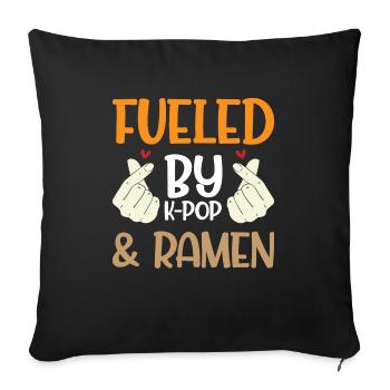 K-Pop & Ramen K-Pop & Ramen Gift - Sofa pillowcase 17,3'' x 17,3'' (45 x 45 cm) - black - Front