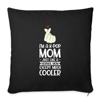 K-Pop Mom K-Pop Mom Gift - Sofa pillowcase 17,3'' x 17,3'' (45 x 45 cm) - black - Front