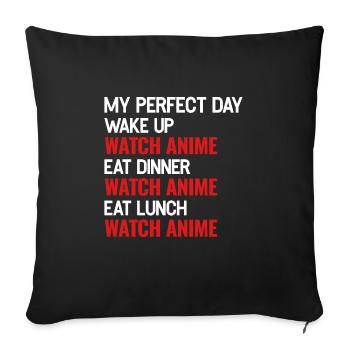 Anime Anime Merch Anime Merchandise Gift - Sofa pillowcase 17,3'' x 17,3'' (45 x 45 cm) - black - Front