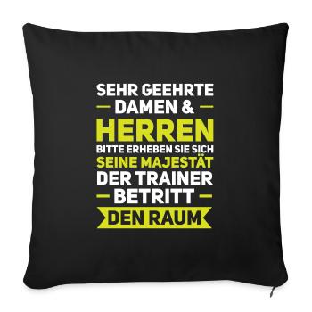 Trainer Fußball Co-Trainer Geschenk - Sofakissenbezug 45 x 45 cm - Schwarz - Vorne