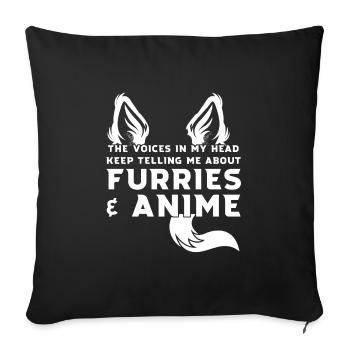 furry & anime furry anime gift - Sofa pillowcase 17,3'' x 17,3'' (45 x 45 cm) - black - Front