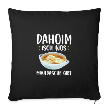 Schwäbische Geschenkideen | Maultaschen Schwaben - Sofakissenbezug 45 x 45 cm - Schwarz - Vorne