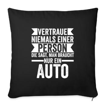 Autos Autoschrauber Autofahrer Geschenk - Sofakissenbezug 45 x 45 cm - Schwarz - Vorne
