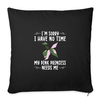 | de plantes d’intérieur Princesse Rose Idée cadeau Plantie - Housse de coussin décorative 45 x 45 cm - noir - Devant