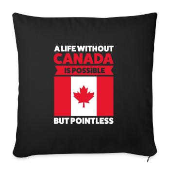 Canada Canada Canada Cadeau - Housse de coussin décorative 45 x 45 cm - noir - Devant