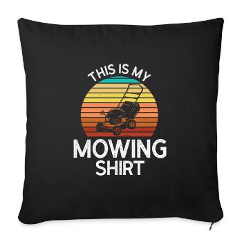 Tondeuse à gazon Cadeau de tonte de pelouse - Housse de coussin décorative 45 x 45 cm - noir - Devant
