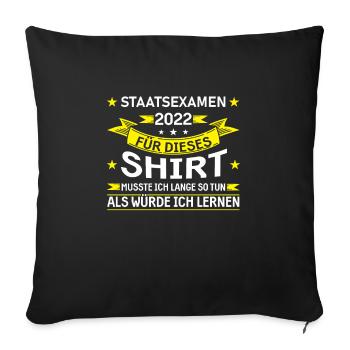 Staatsexamen 2022 Studienabschluss Absolvent - Sofakissenbezug 45 x 45 cm - Schwarz - Vorne