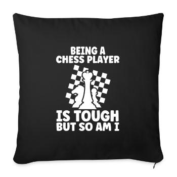 Schach Schachspieler Schachspiel Geschenk - Sofakissenbezug 45 x 45 cm - Schwarz - Vorne