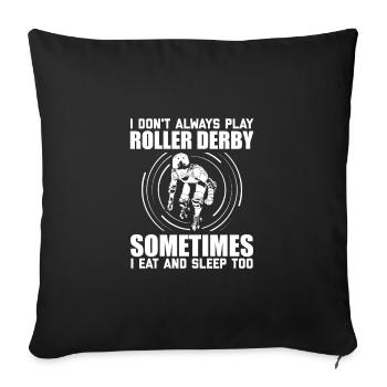 Roller Derby Idées Cadeaux | Joueur de Roller Derby - Housse de coussin décorative 45 x 45 cm - noir - Devant