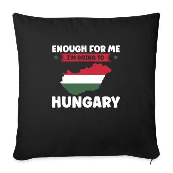 Hongrie Hongrois Drapeau Hongrois Cadeau - Housse de coussin décorative 45 x 45 cm - noir - Devant