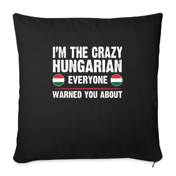 Hongrie Hongrois Drapeau Hongrois Cadeau - Housse de coussin décorative 45 x 45 cm - noir - Devant