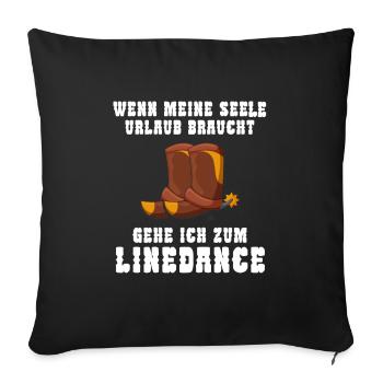 Linedance Linedancer Tänzer Geschenk - Sofakissenbezug 45 x 45 cm - Schwarz - Vorne