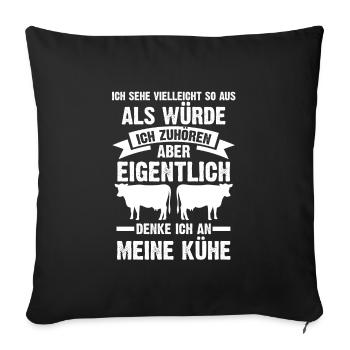 Kühe Kuh Bauernhof Geschenk - Sofakissenbezug 45 x 45 cm - Schwarz - Vorne