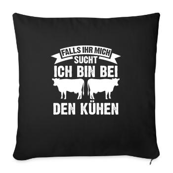 Kühe Kuh Kuhbauer Geschenk - Sofakissenbezug 45 x 45 cm - Schwarz - Vorne
