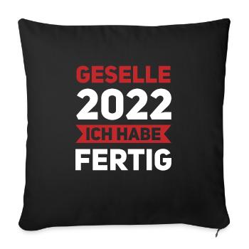 Geselle 2022 Gesellenprüfung Berufsschule Geschenk - Sofakissenbezug 45 x 45 cm - Schwarz - Vorne
