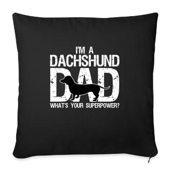 Teckel Papa Teckel Teckel Cadeau du propriétaire du teckel - Housse de coussin décorative 45 x 45 cm - noir - Devant