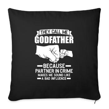 Parrainage Parrainage Parrainage Cadeau de famille - Housse de coussin décorative 45 x 45 cm - noir - Devant