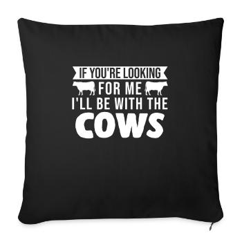 Vaches Vaches Farm Gift - Housse de coussin décorative 45 x 45 cm - noir - Devant