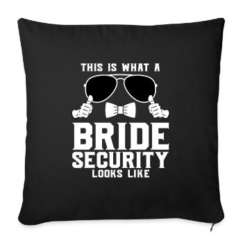 Safety of the Bride Wedding Bridal Gift - Sofa pillowcase 17,3'' x 17,3'' (45 x 45 cm) - black - Front