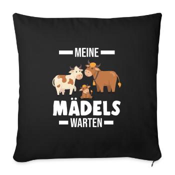 Kühe Kuh Kuh Geschenk - Sofakissenbezug 45 x 45 cm - Schwarz - Vorne